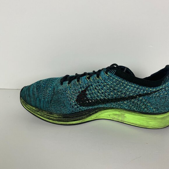 Nike Flyknit Racer Running Shoes Men's 8.5 Blue Lagoon Sneakers 526628 401 - Picture 7 of 16